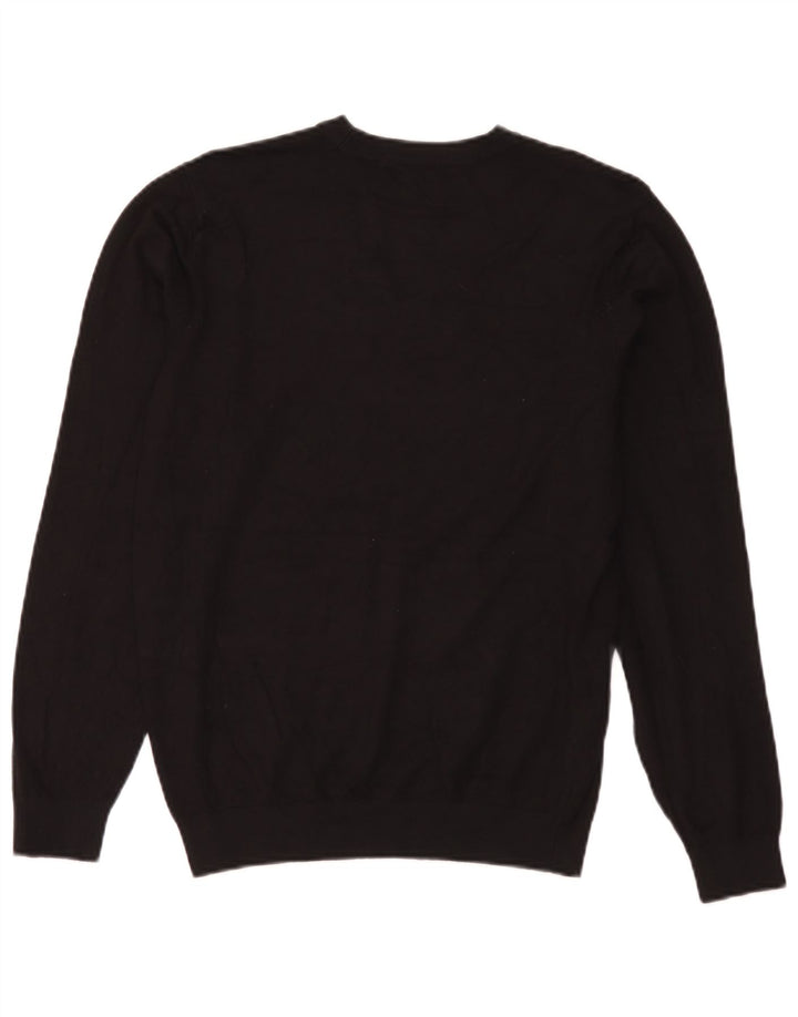 Zara Womens Crew Neck Jumper Sweater UK 14 Medium Black Viscose