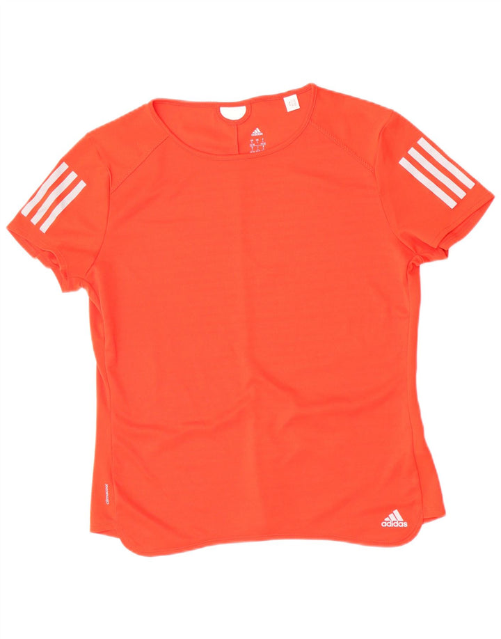 Adidas Womens Climacool T-Shirt Top UK 16/18 Large Orange Polyester