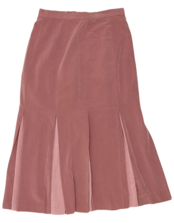 Jaques Vert Damen Plissee-A-Linien-Rock UK 14 Medium W28 Rosa Farbblock