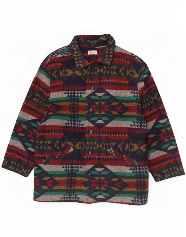S.Oliver Abrigo para hombre UK 40 Grande Lana Fair Isle multicolor