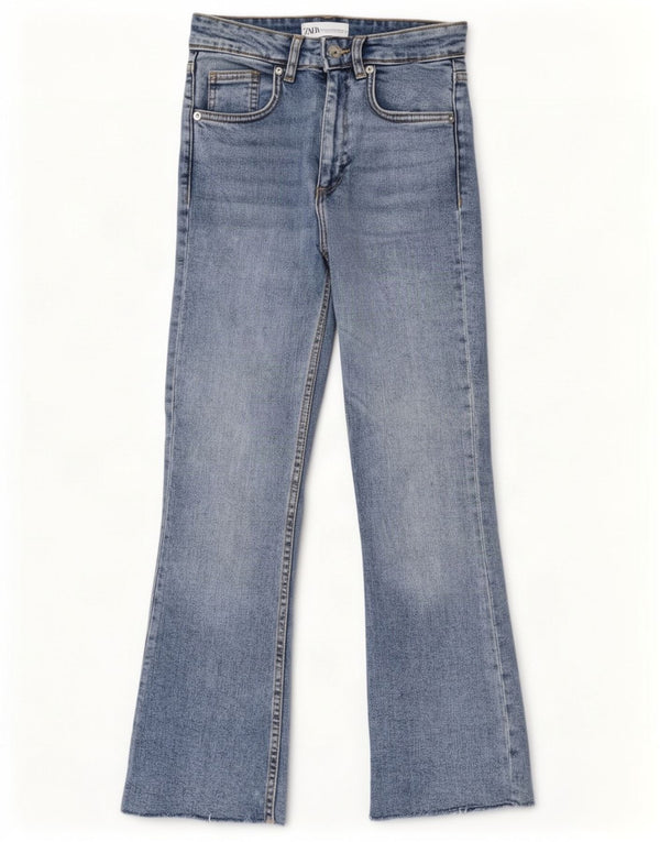 Zara Dame Flared Jeans EU 34 2XS W24 L26 Blå