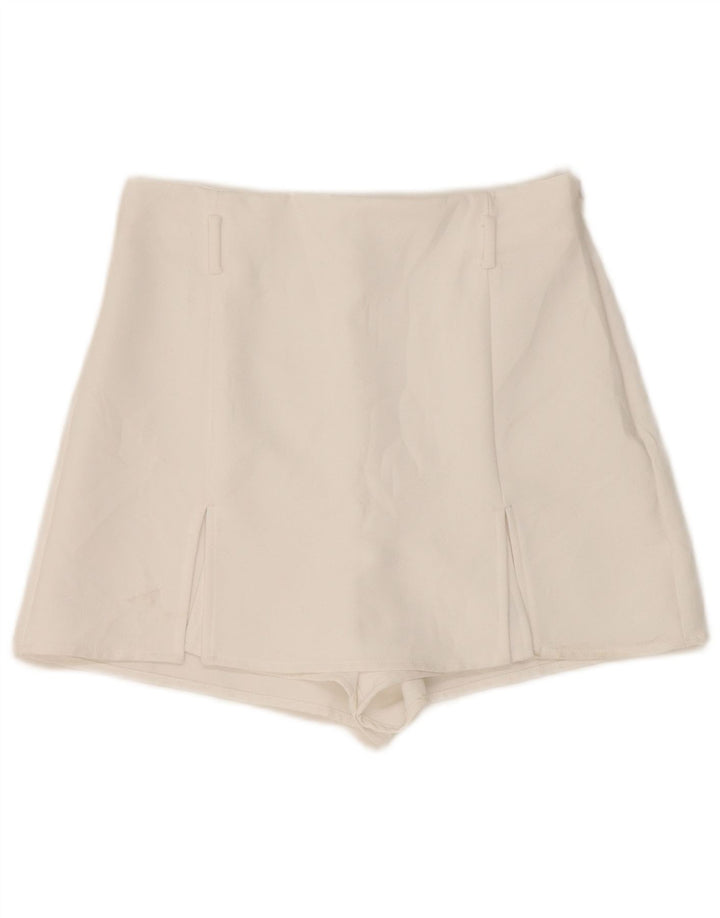 Zara Womens High Waist Casual Shorts Small W26 White Polyester
