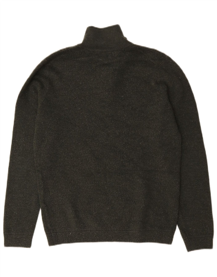 Superdry trøje med lynlås til mænd Medium Khaki Merinould