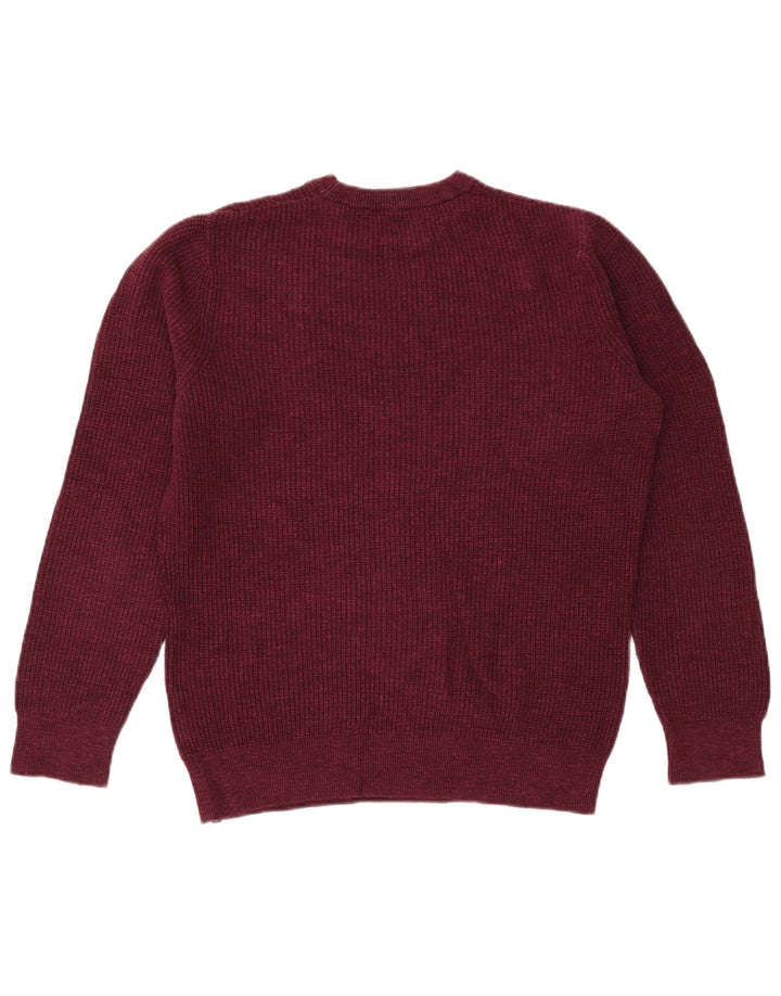 Superdry Mens Crew Neck Jumper Sweater Medium Burgundy Cotton