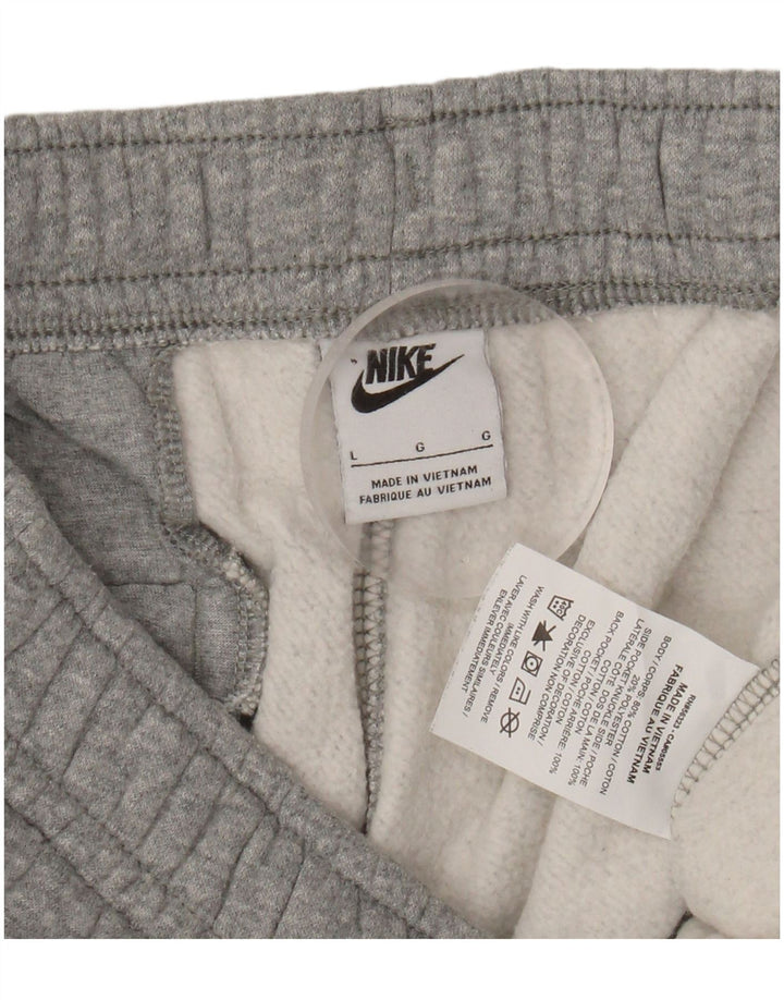 NIKE Mens Tracksuit Trousers Joggers Large  Grey Cotton