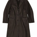 VINTAGE Womens Leather Coat IT 46 Large Black Leather