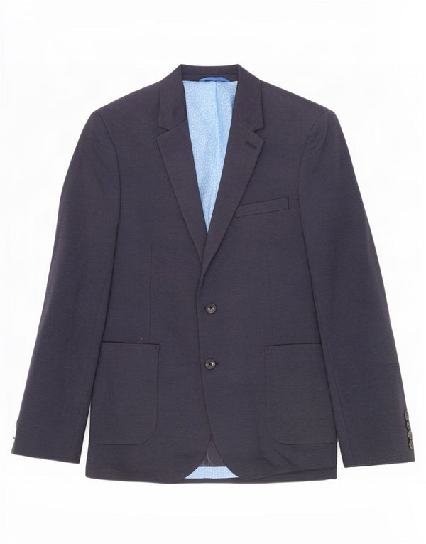 Giacca blazer slim a 2 bottoni Marks & Spencer da uomo UK 42 grande blu navy