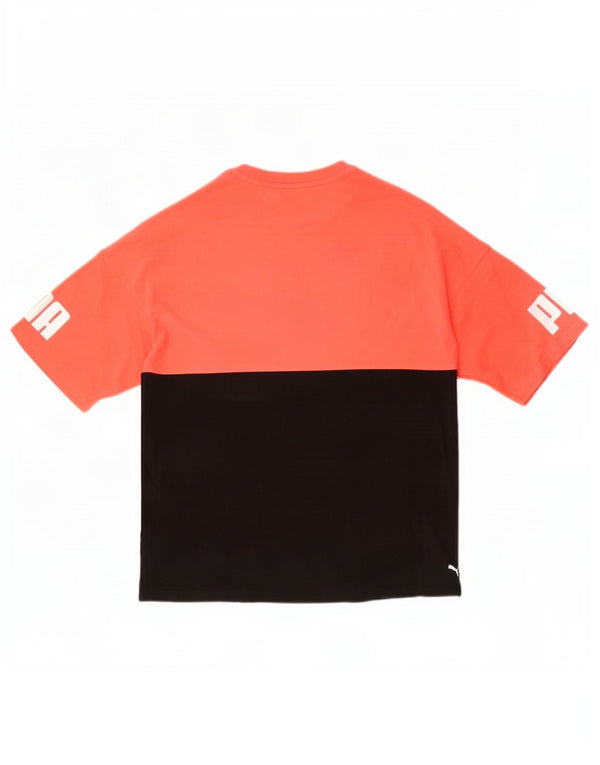 Puma Camiseta gráfica para hombre Top grande de algodón color block negro