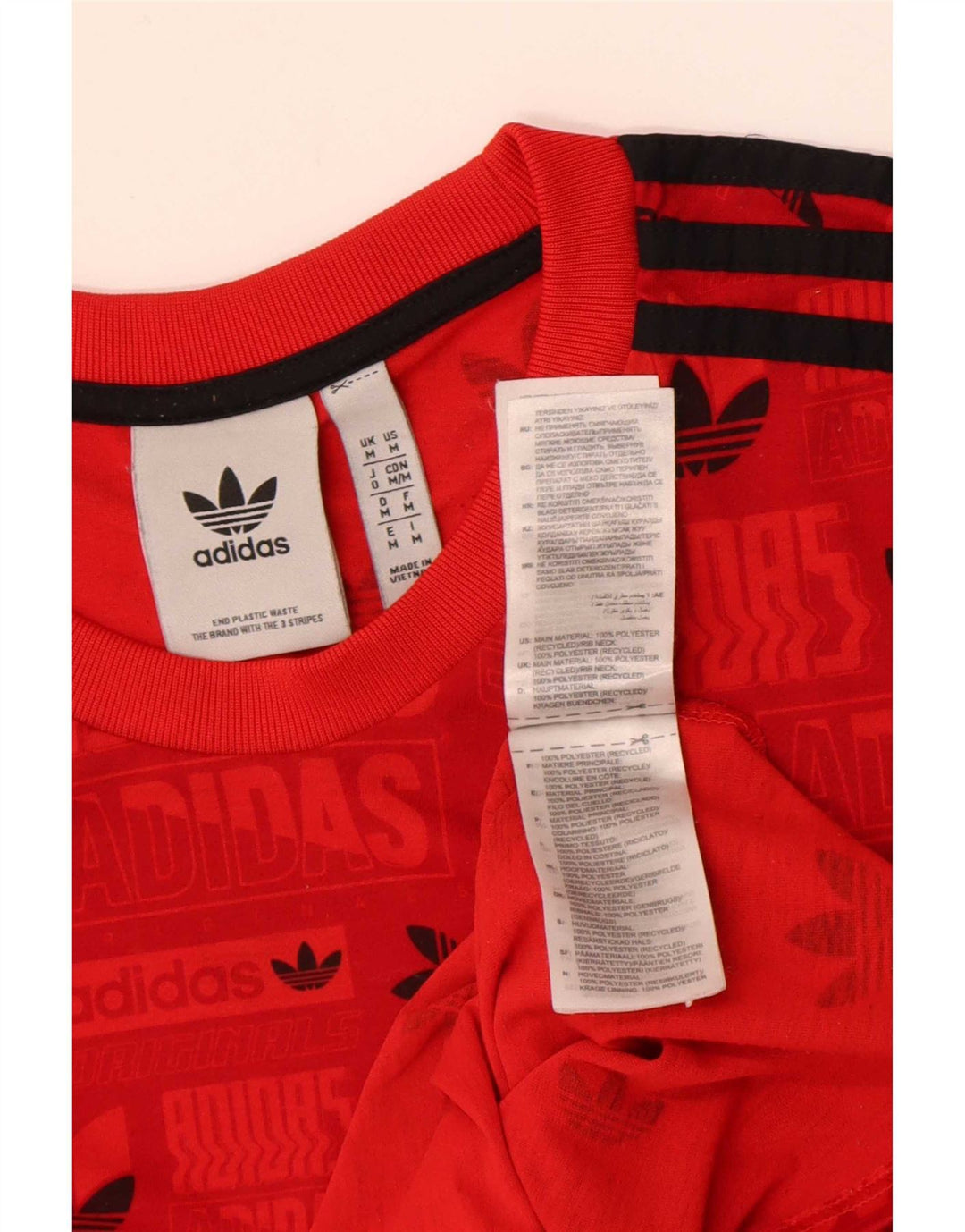 T-shirt grafica regolare da uomo Adidas Top in poliestere rosso medio
