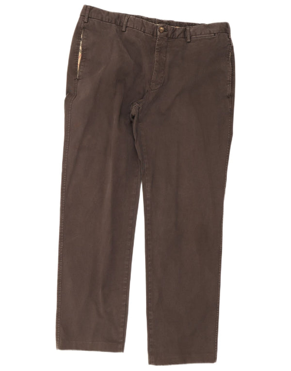 Burberry Mens Straight Chino Calças IT 52 W38 L30 Algodão Cinza