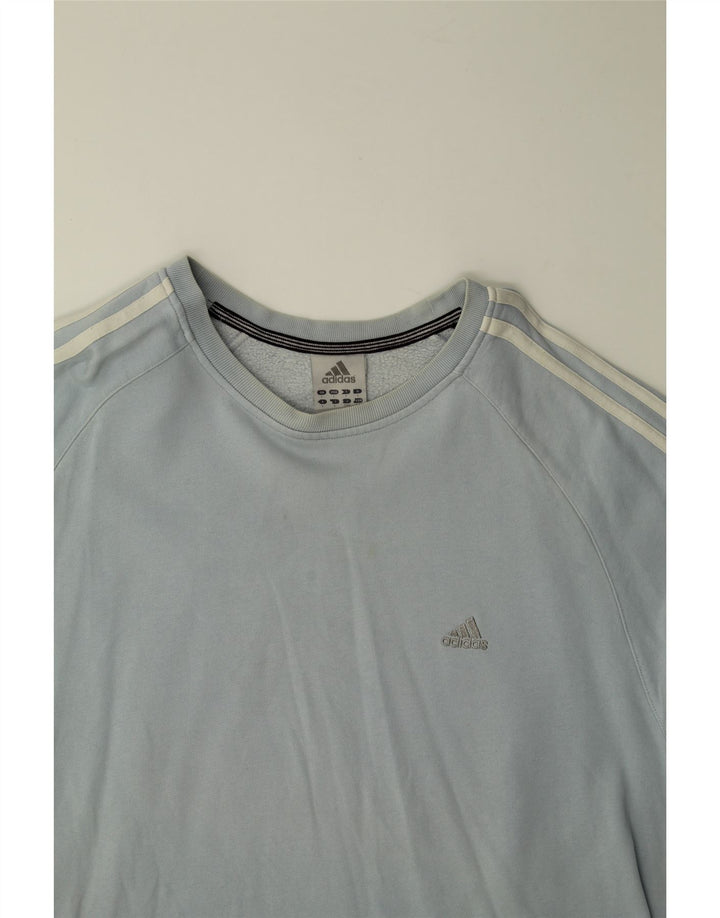 ADIDAS Mens Sweatshirt Jumper Large Blue Cotton Vintage Adidas and Second-Hand Adidas from Messina Hembry 