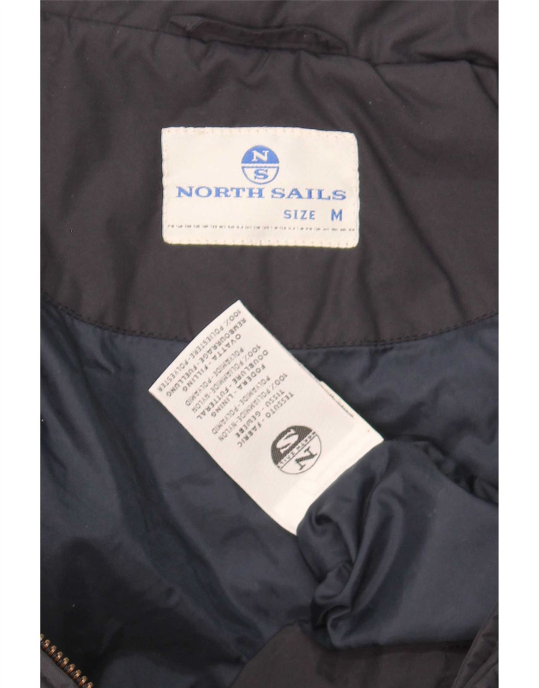 Giacca imbottita con grafica da uomo North Sails UK 38 Medium Blu Navy in poliammide