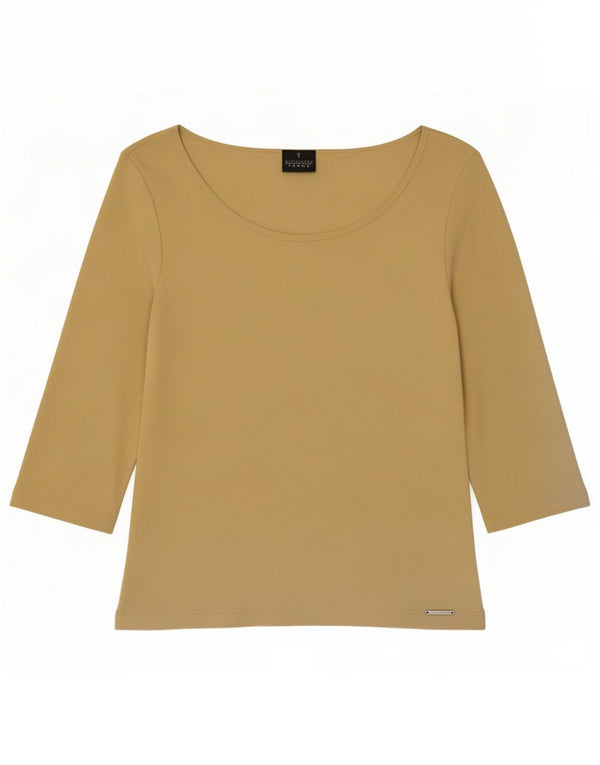 Trussardi Jeans Damen Top 3/4 Ärmel UK 14 Large Gelb