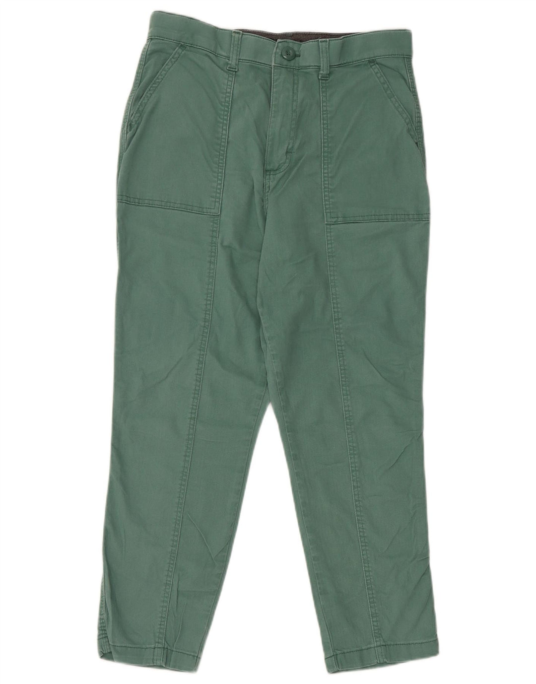 LEE Womens Regular Fit Straight Cropped Trousers US 6 Medium W30 L24 Green