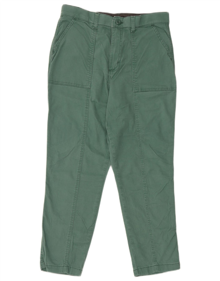 LEE Womens Regular Fit Straight Cropped Trousers US 6 Medium W30 L24 Green
