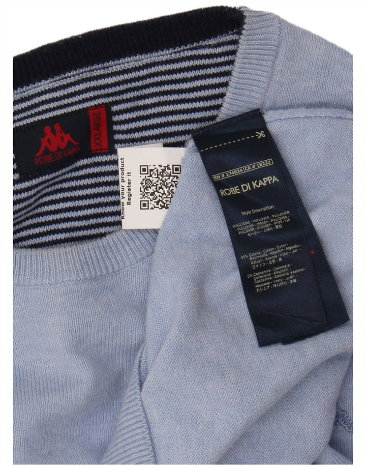 Kappa Mens Crew Neck Jumper Sweater 2XL Blue Cotton