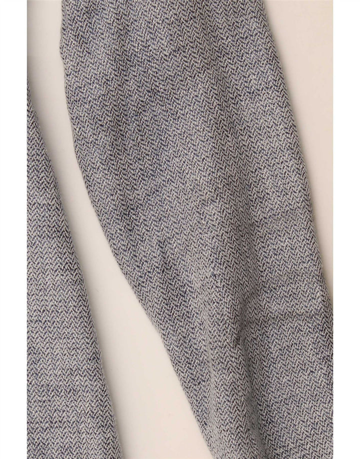 Zara Womens Longline Blazer Jacket UK 4 XS Blue Chevron Modern
