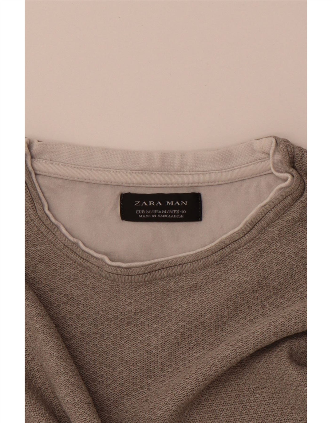 Męski T-shirt ZARA, średni szary