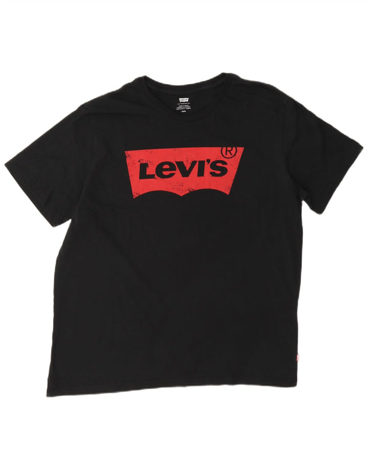 Levi's Herre grafisk T-shirt Top Stor sort bomuld