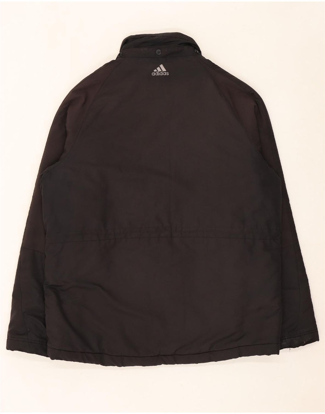 ADIDAS Mens Windbreaker Jacket UK 40 Large Black Polyester