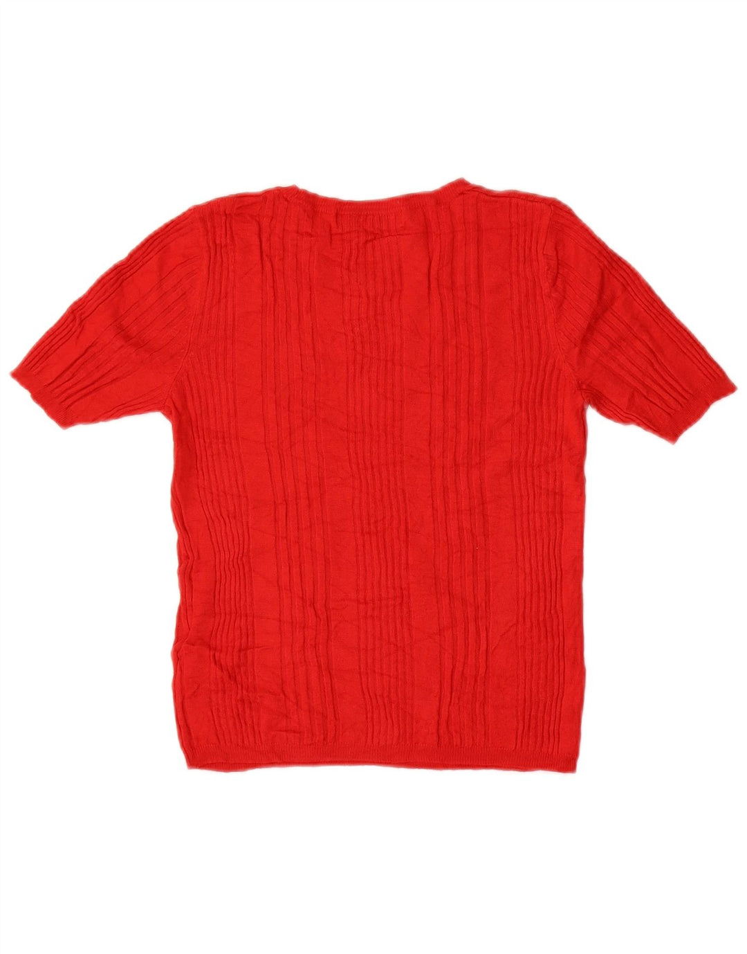 Marks & Spencer Womens Crop Crew Neck Jumper Sweater UK 10 Small Red
