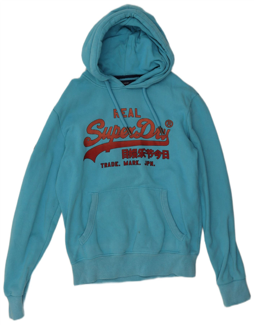 Superdry Pull à Capuche Graphique Homme Bleu Moyen Coton