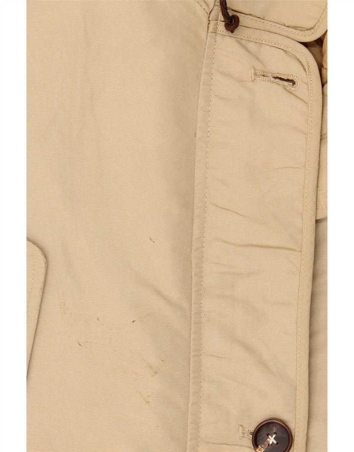 Massimo Dutti Womens Hooded Oversized Parka Jacket UK 6 XS Khaki