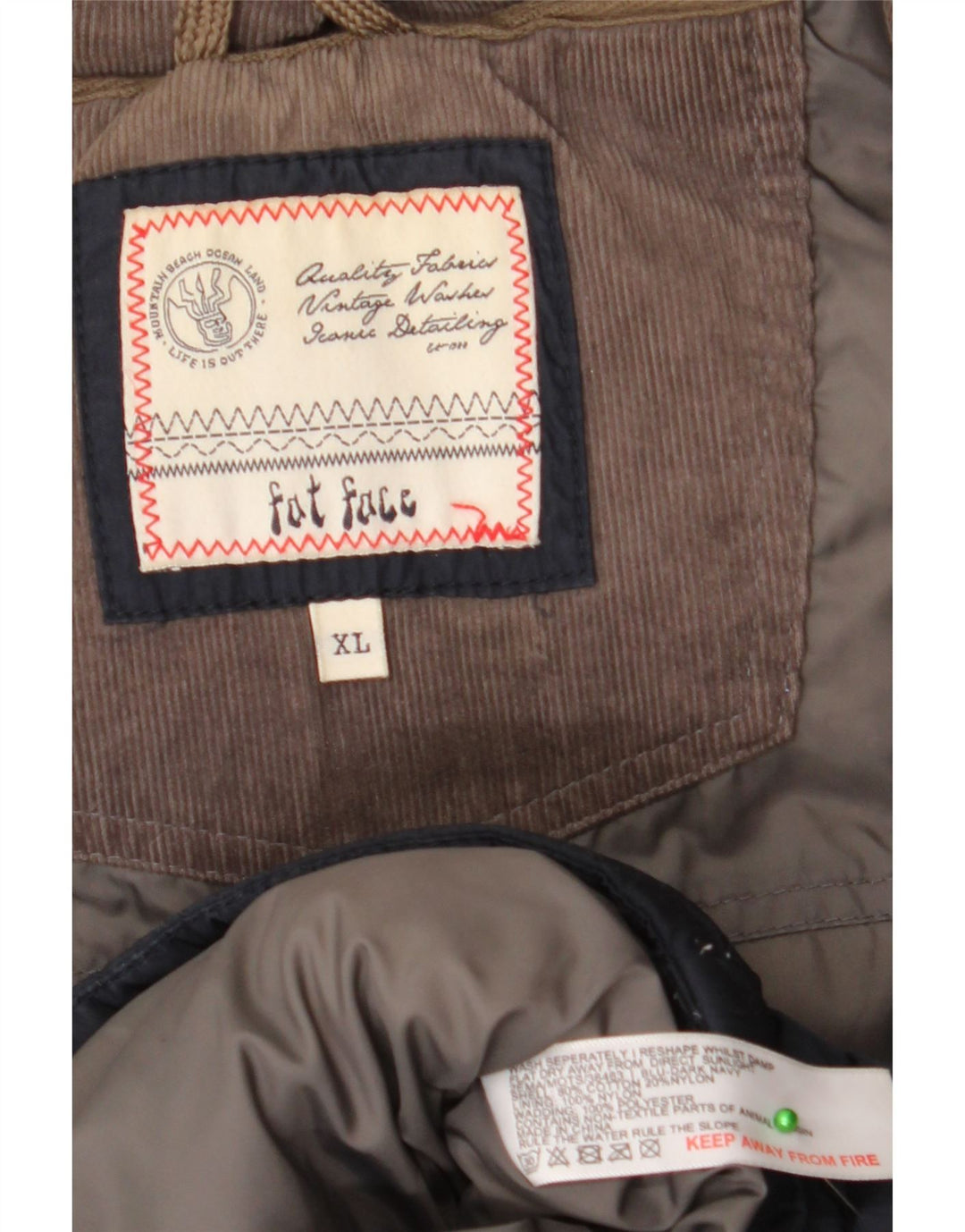 FAT FACE Mens Padded Gilet UK 42 XL Navy Blue Polyester