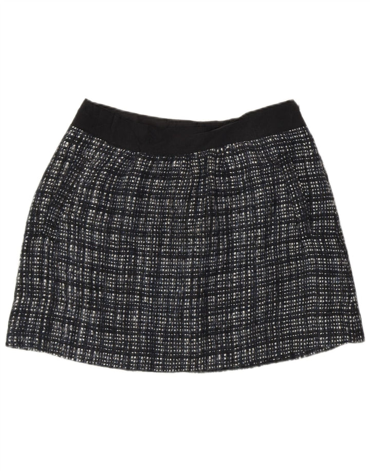 J. CREW Mininederdel til kvinder US 8 Medium W30 sort ternet uld