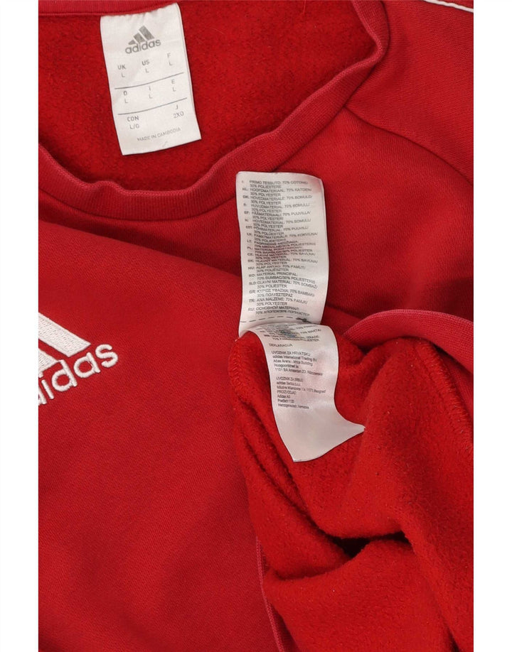 Adidas Mens Sweatshirt Jumper Large Red Cotton