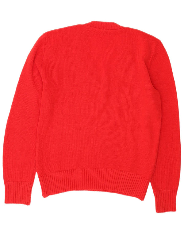 Vintage Damen V-Ausschnitt Pullover Pullover UK 16 Groß Rot