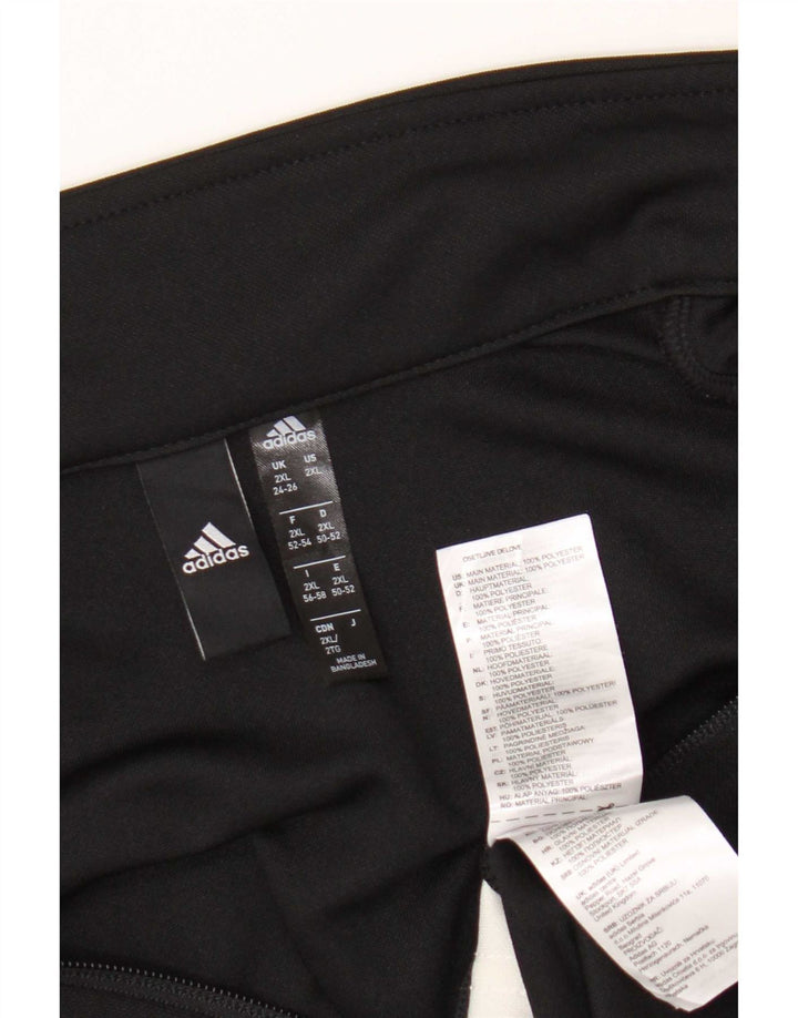 Adidas Womens Tracksuit Top Jacket UK 24/26 2XL Black Colourblock Polyester
