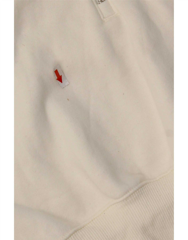 Nike Womens Oversized Crop Zip Neck Sweatshirt Jumper UK 10 Small White