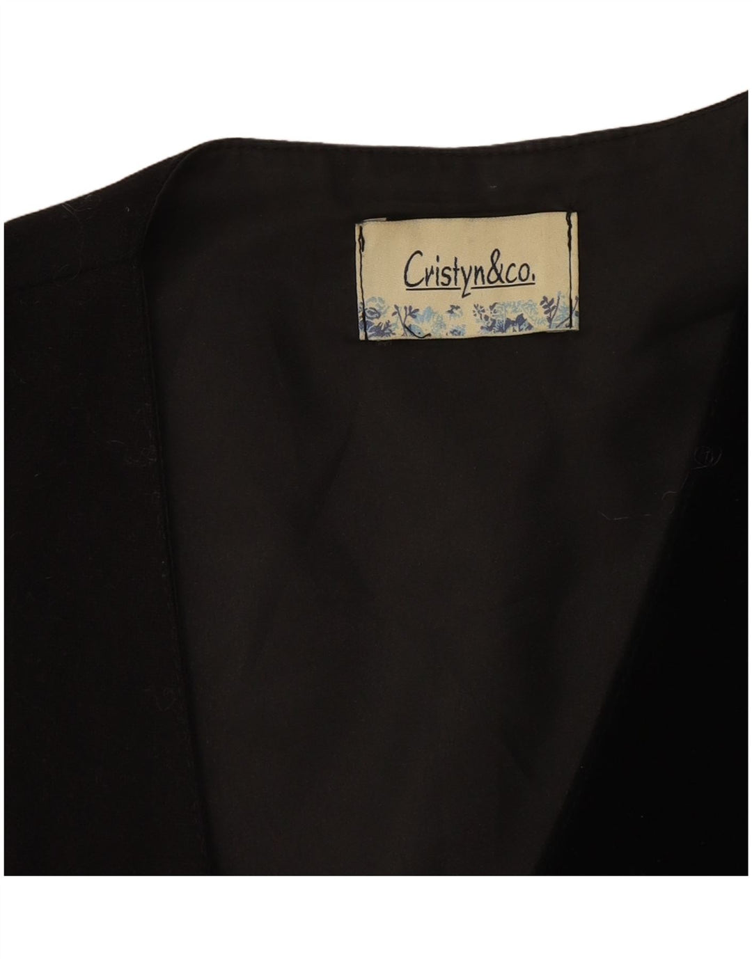 Vintage mujer chaleco Reino Unido 14 medio negro patchwork