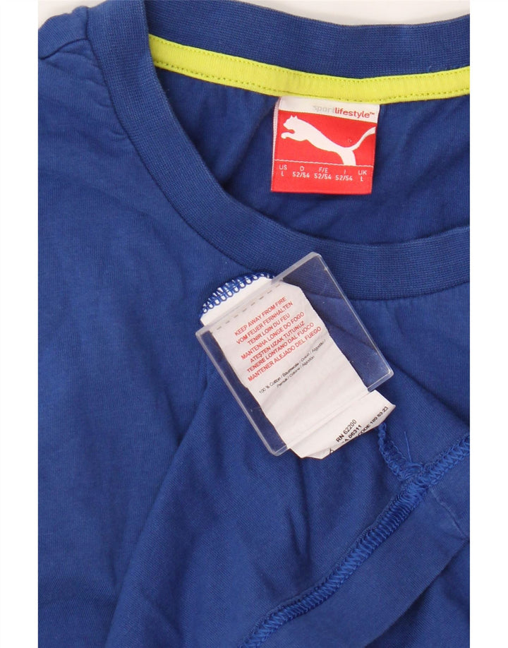 Puma Hombre Gráfico Chaleco Top Grande Algodón Azul