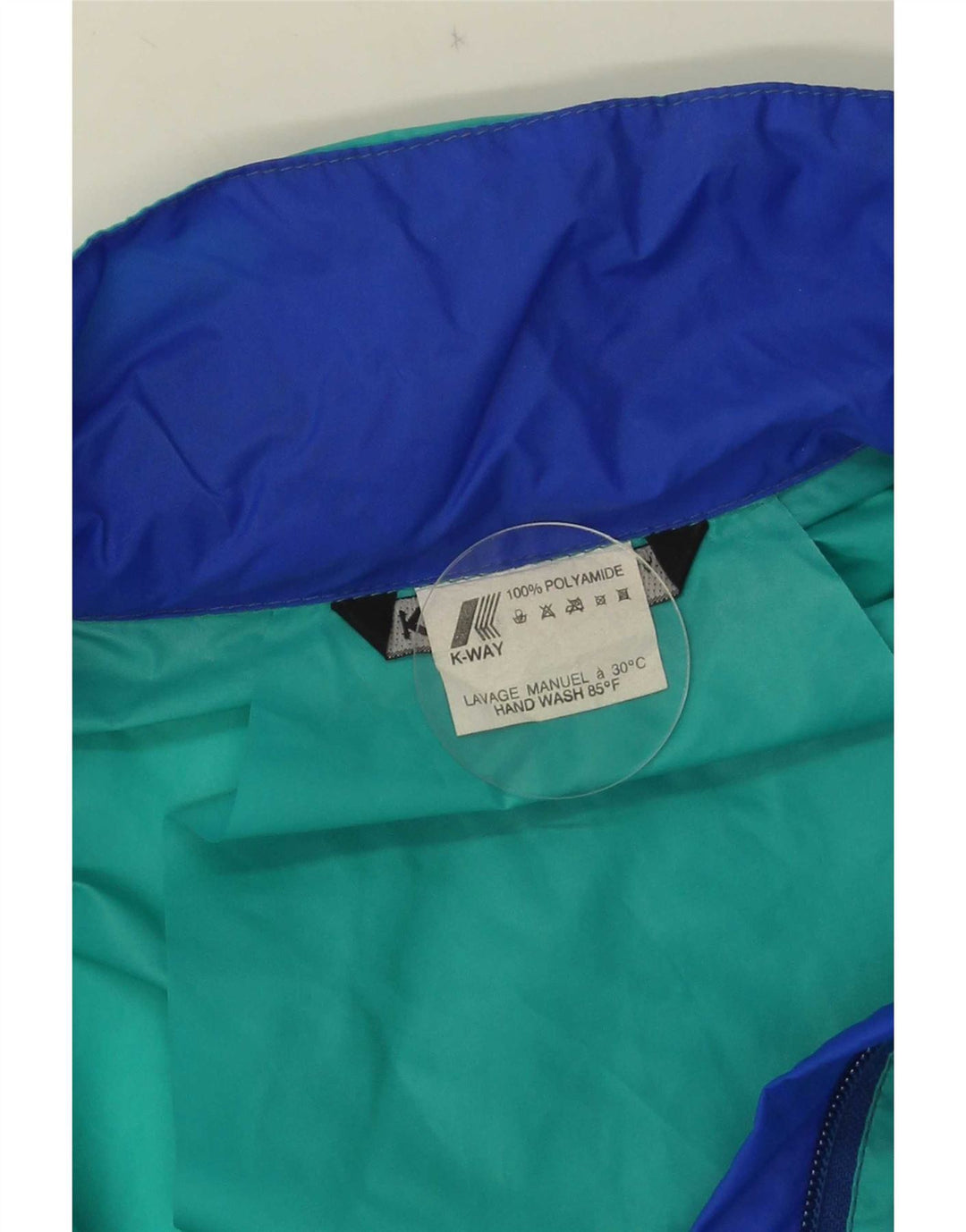 Giacca antipioggia da uomo con cappuccio K-Way UK 38 Poliammide color block verde medio