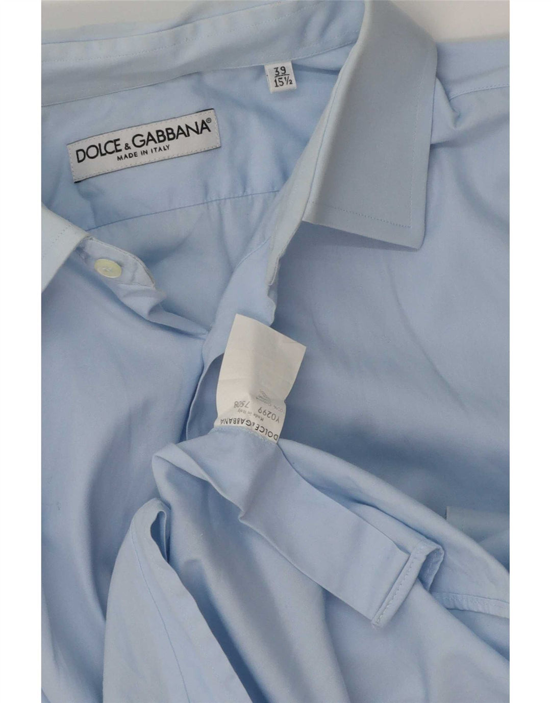 Dolce & Gabbana Mens Shirt Size 39 15 1/2 Medium Blue Cotton
