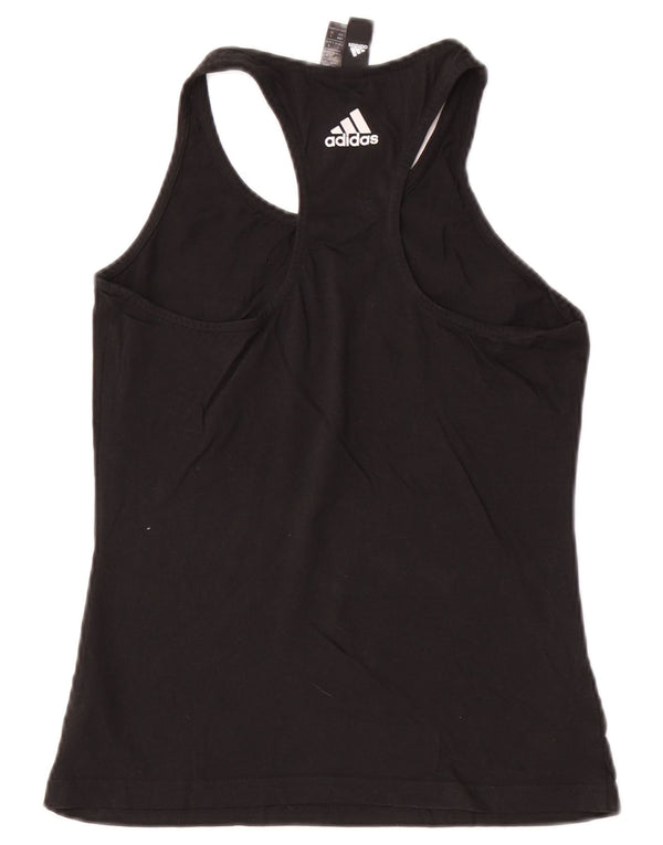 Adidas Dame Grafisk Vest Top UK 8/10 Small Black Bomuld