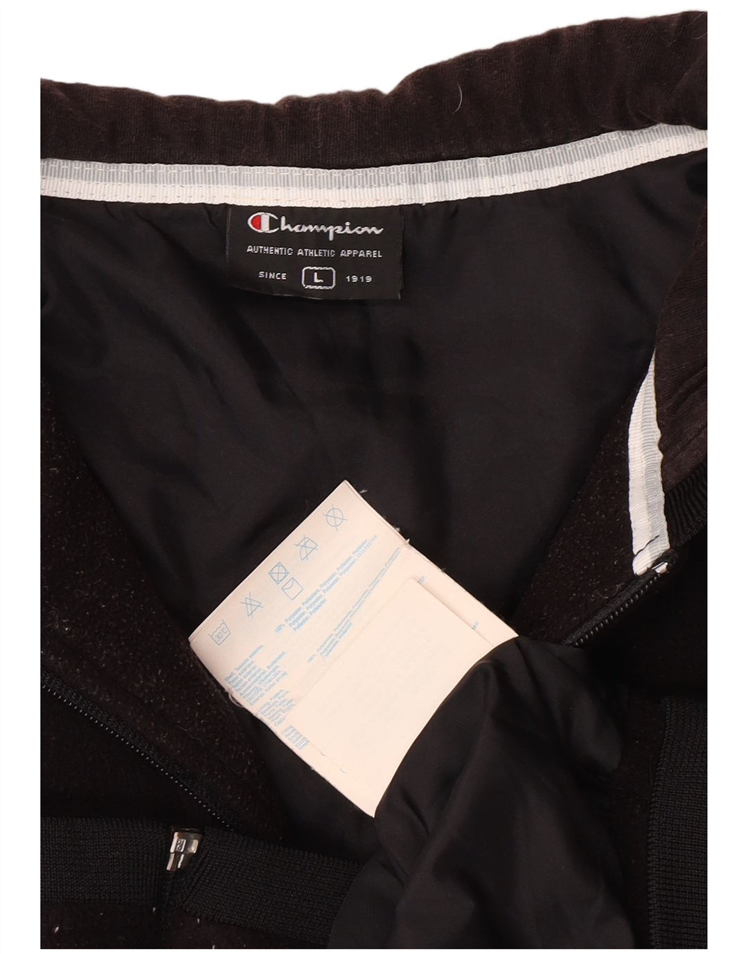 CHAMPION Womens Zip Hoodie Sweater UK 16 Large Black Polyester