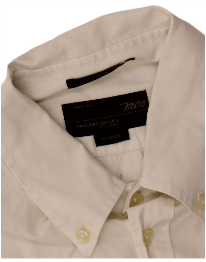 Marlboro Classics Mens Regular Fit Shirt Large White