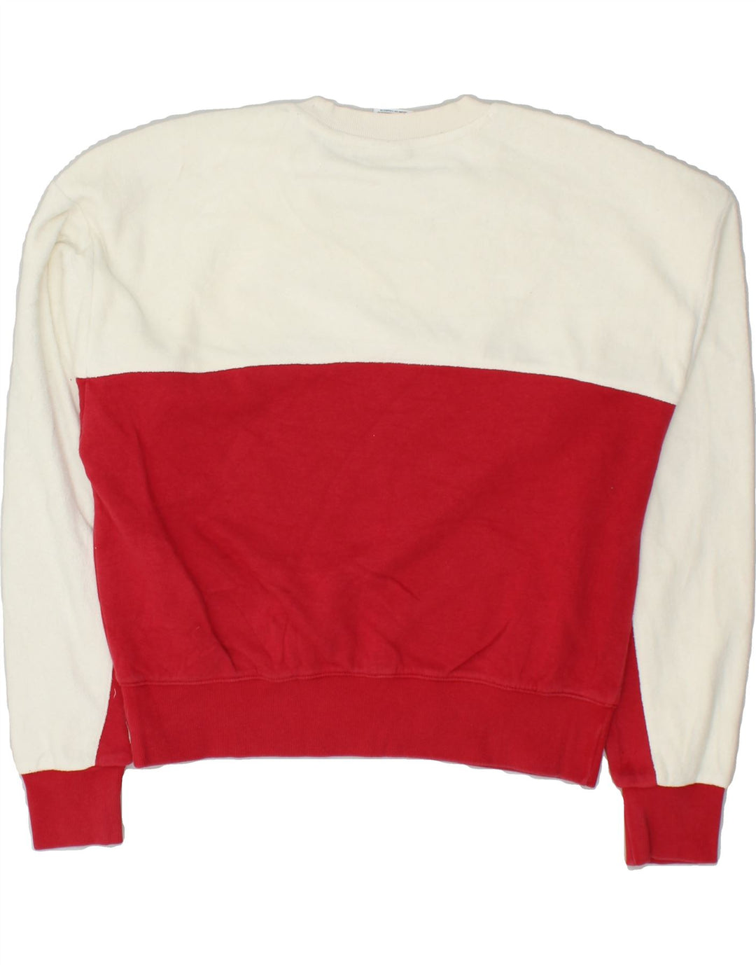 CHAMPION Womens Graphic Sweatshirt Jumper UK 14 Medium Red Colourblock Vintage Champion and Second-Hand Champion from Messina Hembry 