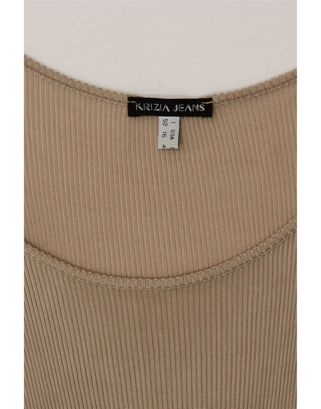 Krizia Womens Vest Top UK 20 2XL Beige