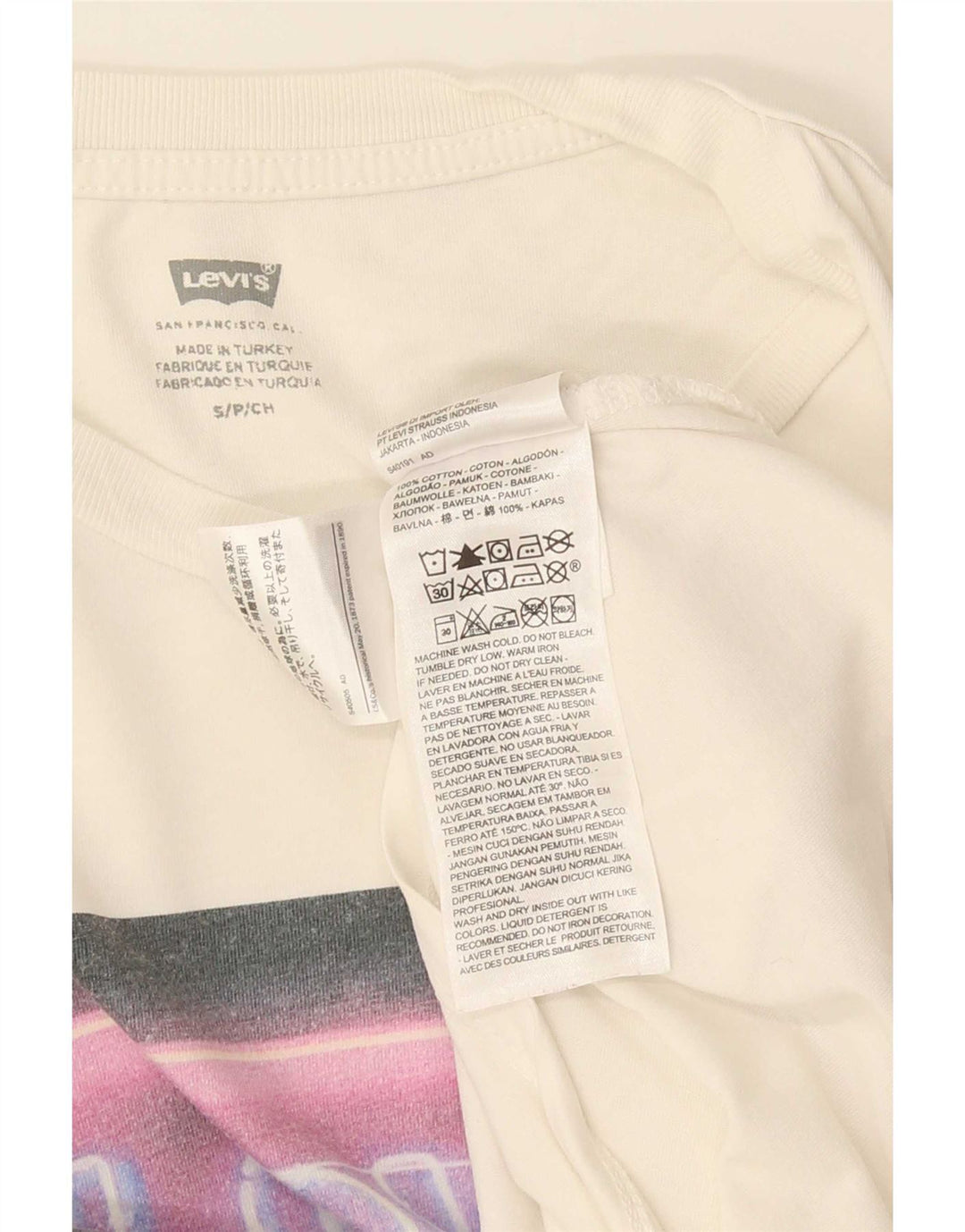 T-shirt grafica da uomo Levi's Top piccola in cotone bianco