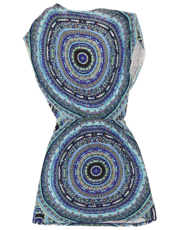 Desigual Dame Tunikakjole UK 8 Small Blue Geometric Viscose