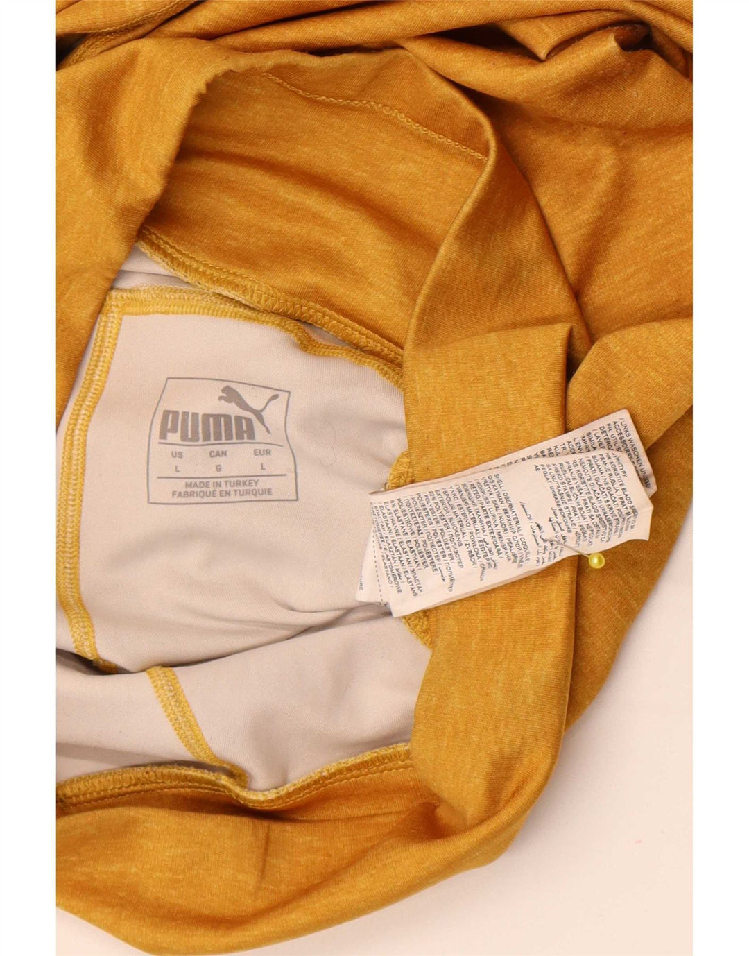 Leggings con staffa da donna Puma UK 14 Large Giallo Colourblock Poliestere