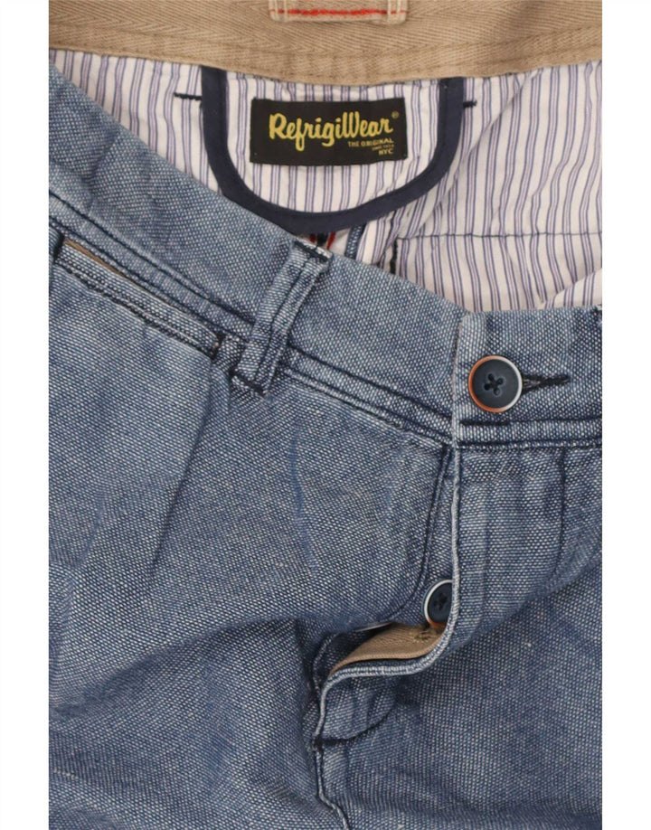 Shorts Chino Regular Feminino Refrigiwear W30 Algodão Azul Médio