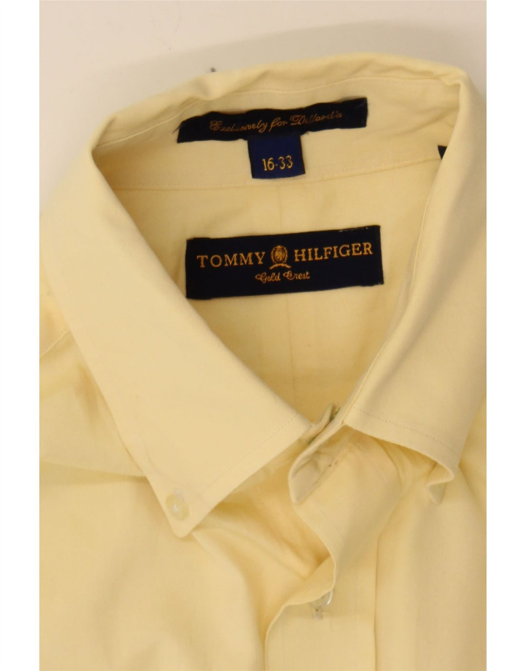 TOMMY HILFIGER Mens Shirt Size 16 Large Yellow Cotton Vintage Tommy Hilfiger and Second-Hand Tommy Hilfiger from Messina Hembry 