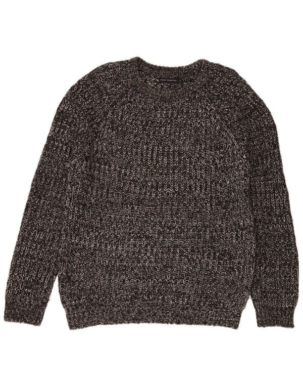 French Connection Herre Boat Neck Jumper Sweater Medium Grey Flecked Acryl