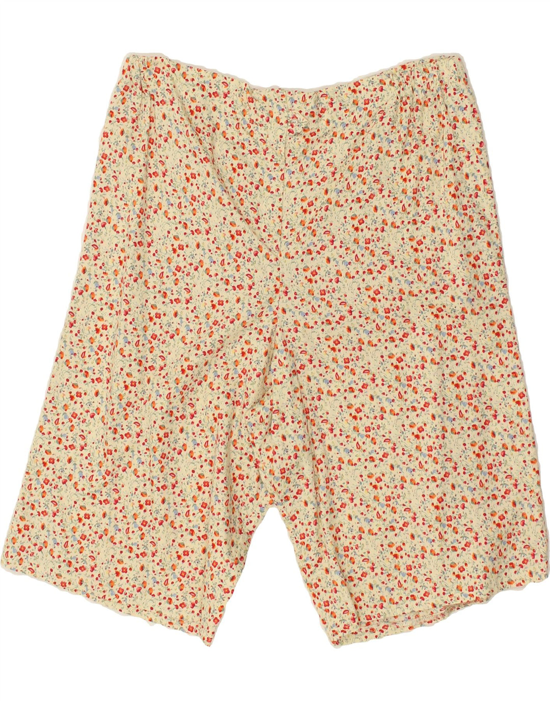 VINTAGE Womens Casual Shorts W34 Large Yellow Floral | Vintage Vintage | Thrift | Second-Hand Vintage | Used Clothing | Messina Hembry 