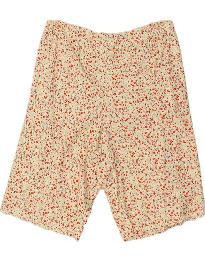 VINTAGE Womens Casual Shorts W34 Large Yellow Floral | Vintage Vintage | Thrift | Second-Hand Vintage | Used Clothing | Messina Hembry 